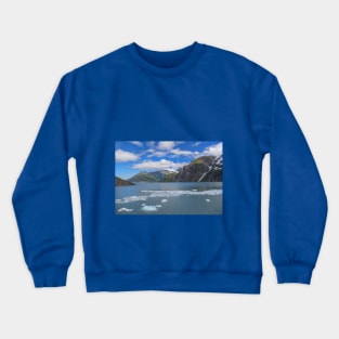 USA. Alaska. Lake with Flowing Ice. Crewneck Sweatshirt